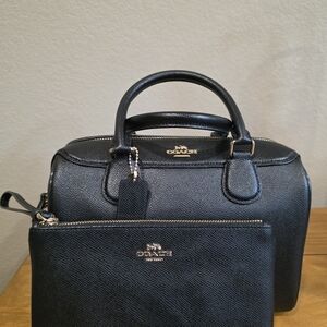 Coach Black Leather Duffel Bag Set